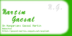 martin gacsal business card